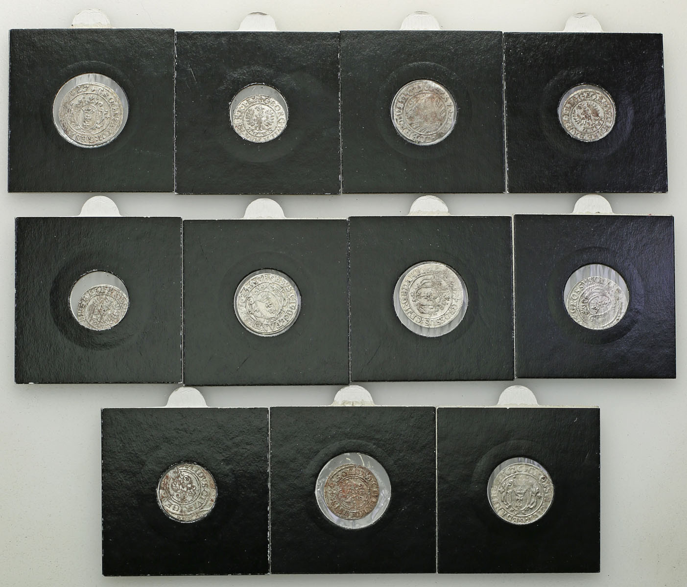Zygmunt III Waza, Jerzy Wilhelm, Albrecht Hohenzollern, Gustaw Adolf. Grosz, Szeląg, zestaw 11 monet